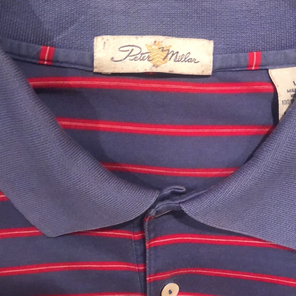 Peter Millar Men’s Striped Polo - Size Large - Picture 2 of 7